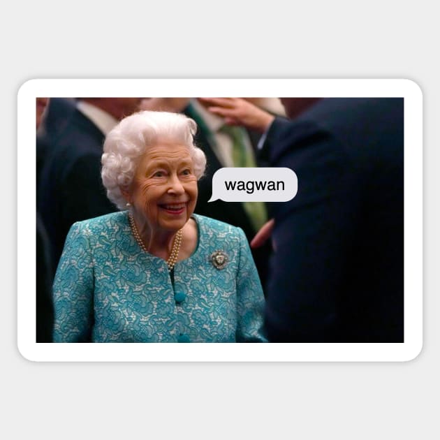 Queen Elizabeth "wagwan" Sticker by emiliapapaya